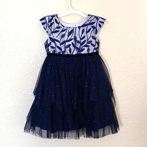 Jona Michelle girls beautiful blue holiday/special occasion dress, 3T, EUC